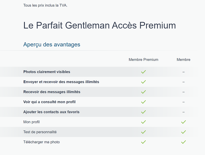 Présentation des fonctionnalités de l'inscription Premium 