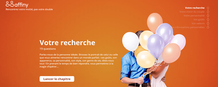 test de personnalité Affiny